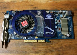 Rare Ati Radeon Sapphire Hd3850 512mb Ddr3 Agp Dual Dvi - I/tvo Graphics Card