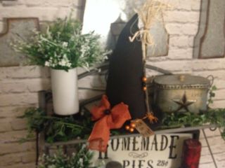 Primitive Halloween Fall Witch Hat Doll Shelf Sitter Table Decor