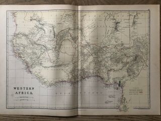 1884 West Africa Large Coloured Antique Map By W.  G.  Blackie