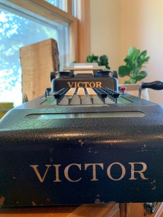Vintage Antique Black Victor 6 row hand crank adding machine Steampunk 2