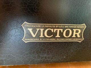 Vintage Antique Black Victor 6 row hand crank adding machine Steampunk 3