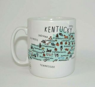 Rare Kentucky State Map With Cities Xl Cup Jumbo Mug 222 Fifth My Place Great