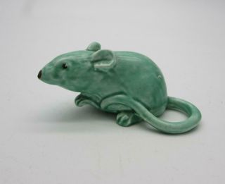 Very Rare Sylvac Pottery Mouse - Ref.  105 - Green Glazed