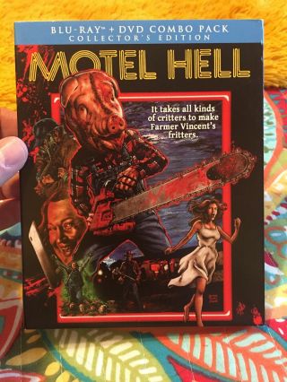 Motel Hell Blu - Ray/dvd Scream Factory Collectors Edition W/slipcover Rare Oop
