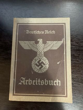 Antique German Work Documents Booklet Deutsches Reich Arbeitsbuch