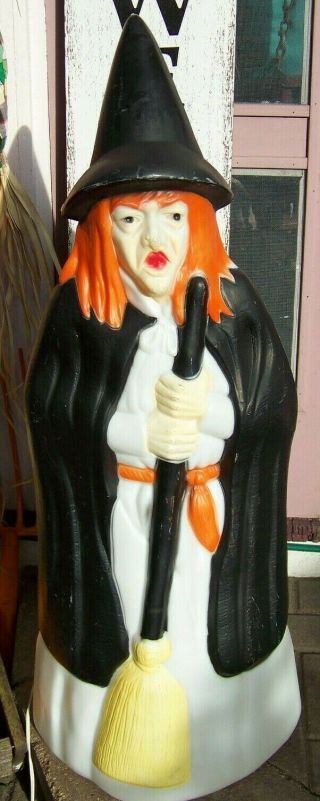 Vintage Empire Halloween 39 " Witch Lighted Blow Mold,  Rare Orange Hair
