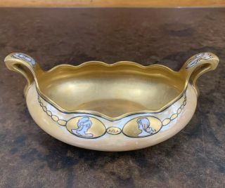Antique Bawo Dotter Elite Limoges China Hand Painted Gold Bowl Signed M.  W.  Bull