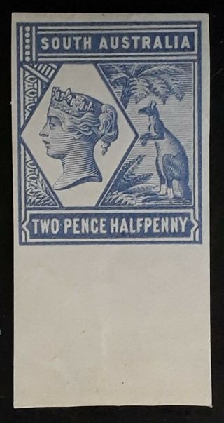 Rare C1894 - South Australia 2 1/2d Blue Tannenberg Proof Stamp