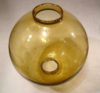 Antique Amber Glass Lightning Rod Ball 4 1/2 " Diameter 1890 - 1900
