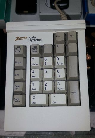 Made In Usa Rare Old Logo Zenith Data Systems Number Pad White Slider Switches