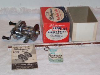 Vintage Fishing Reel Marked Shakespeare Direct O Drive No 1950 Mod Eh