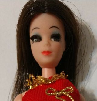 Vintage Topper Dawn Dolls Angie - Dark Thick Hair And Brown Eyes