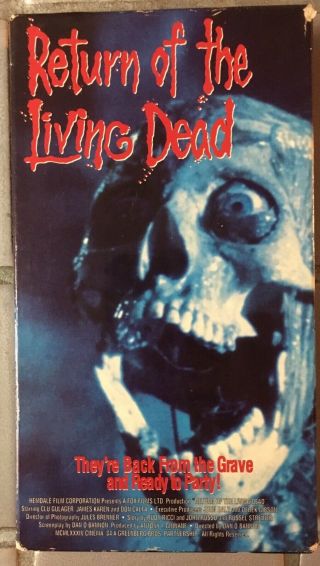 Return Of The Living Dead (1984) Vhs Dan O’ Bannon Linnea Quigley Rare Artwork