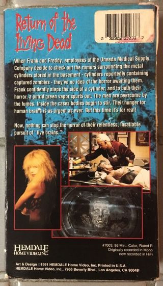 Return Of The Living Dead (1984) VHS Dan O’ Bannon Linnea Quigley RARE Artwork 3