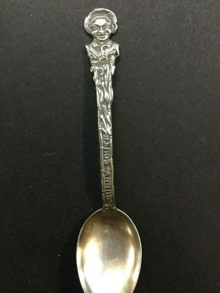 Rare Antique " Sunny South " Black Americana Sterling Silver Souvenir Spoon