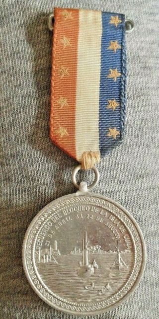 Rare Us Spanish American War 1898 Blockade Remember Havana Decoration Medal Cuba