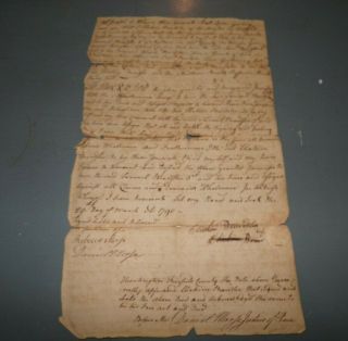 Antique Handwritten Land Deed Newtown 1790