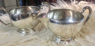 Antique Hunt Silver Co Sterling Cream And Sugar 152