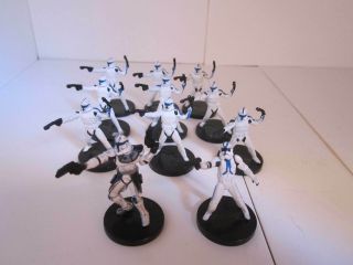 Star Wars Miniatures Very Rare 7 Captain Rex & 501st Clone Troopers - No Cards -