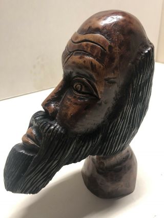 Rare American Folk Art Carved Wood Head Figure Very Cool