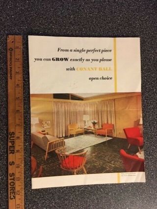 Mid Century Modern Furniture Vintage Brochure - Conant Ball From 1950s