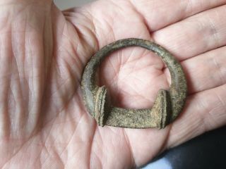 Iron Age Celtic Bronze Terret Ring 1st Century Bc Rare Great Patina