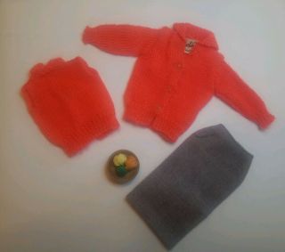 Vintage 1959 - 62 Mattel Barbie Doll Outfit " Sweater Girl " 976