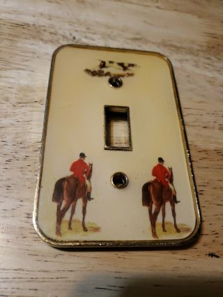 Vintage Fox Hunt Hound Dog & Horses Switch Cover Bucklers Inc.  5th Avenue Ny