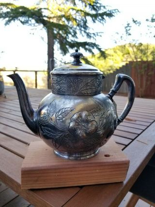 Tea Pot Quadruple Silver Plate Vintage Lancaster Pa