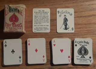 Little Duke Us Playing Cards 29 Fauntleroy Joker Bicycle Antique Miniature Deck