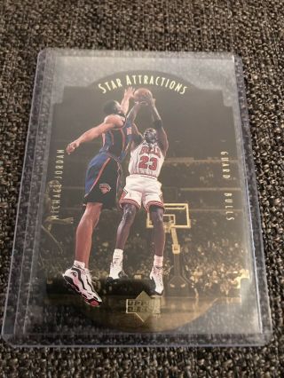 1997 - 98 Upper Deck Star Attractions Gold Michael Jordan Card Sa1 Rare