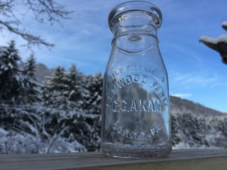 Rare Elmwood Farm C.  C.  Akam Corry Pa Milk Bottle Half Pint Erie County Pa Milk