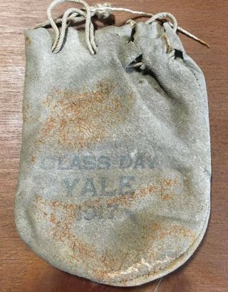 Antique 1917 Yale University Class Day Pouch Marble Bag Rare Find 102 Years Old