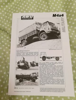 Awd Military M4x4 Truck Brochure 1987 Rare