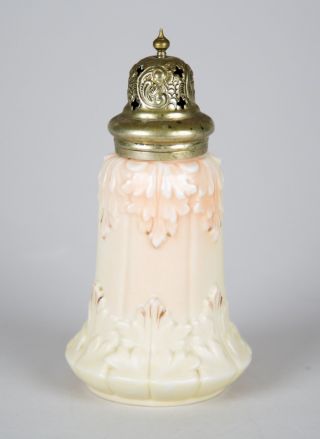 Antique Locke & Co Worcester Porcelain Sugar Shaker Muffineer With Silver Top