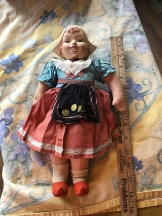 1940s Dutch Girl Netherlands Liberation Doll Rare Unica Composition and Cloth 2