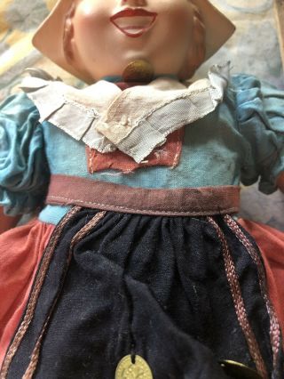 1940s Dutch Girl Netherlands Liberation Doll Rare Unica Composition and Cloth 3