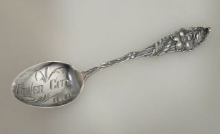 Vintage Sterling Silver Tower City Nd Souvenir Spoon - 58193