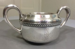 Antique Late 1800s Us Navy Silverplate Captains Mess Sugar Bowl Fouled Anchor