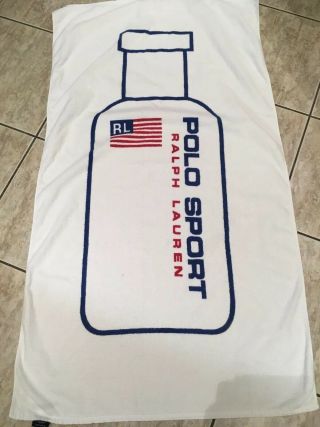 Vintage Rare Polo Sport Ralph Lauren Large Beach Towel Rl Flag Euc
