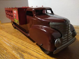 Restored Marx Coca - Cola Pressed Steel Stake Bed Toy Truck 21  Long Rare Beauty