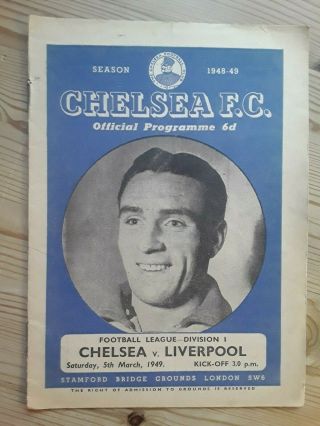 Chelsea V Liverpool 5/3/1949 Rare 1940 