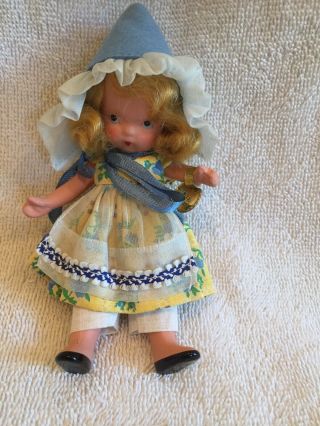 Vintage Bisque Nancy Ann Doll “miss Muffet” With Tags Storybook Doll