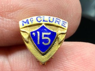 Mcclure Very Rare Vintage Gold Filled 15 Years Of Servicee Award Pin.