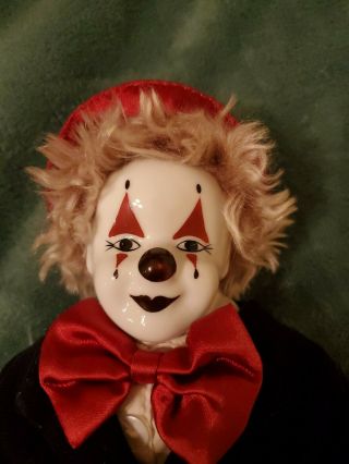 Vintage Porcelain Clown Doll Hand Painted Doll rare 2