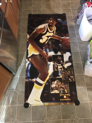 Rare Spalding Magic Johnson Promo Poster with Los Angles Lakers 2