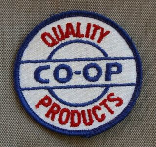 Vintage Co - Op Quality Products Red,  White & Blue Patch 3 " Only 1 Rare Un -