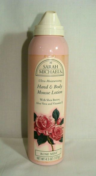 Rare Sarah Michaels Rose Mist Ultra Moisturizing Hand & Body Mousse Lotion