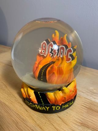 Ac/dc Highway To Hell Snow Globe Floating Lightning Bolts W/incense Holder Rare