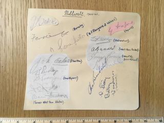 Very Rare Millwall Signed Page 15 Autographs 1944/45 Wartime Guest Players